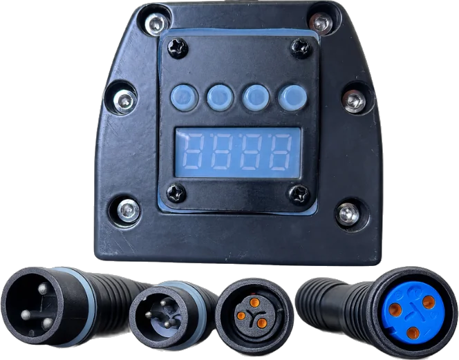 Ribalta Outdoor 24×12W — painel de controle DMX e conectores IP65